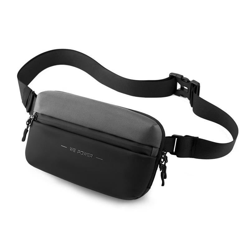 Minimalist Men Chest Bag Outdoor Travel Waist Bag With Shoulder Strap - Grey