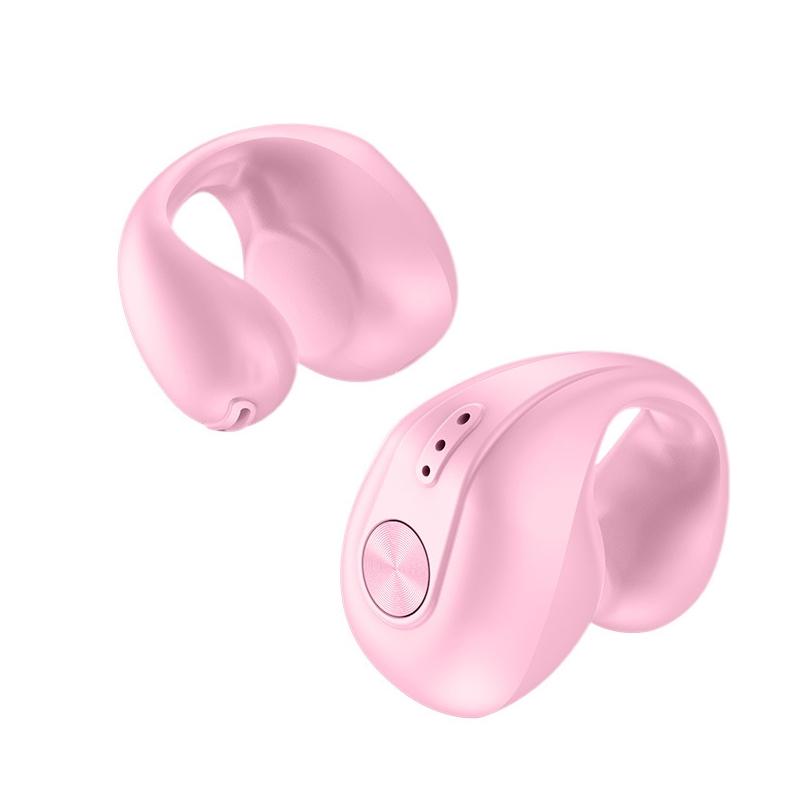 Wireless Dual Ear Bone Conduction Bluetooth Earphones - Mini Sport Clip - Pink