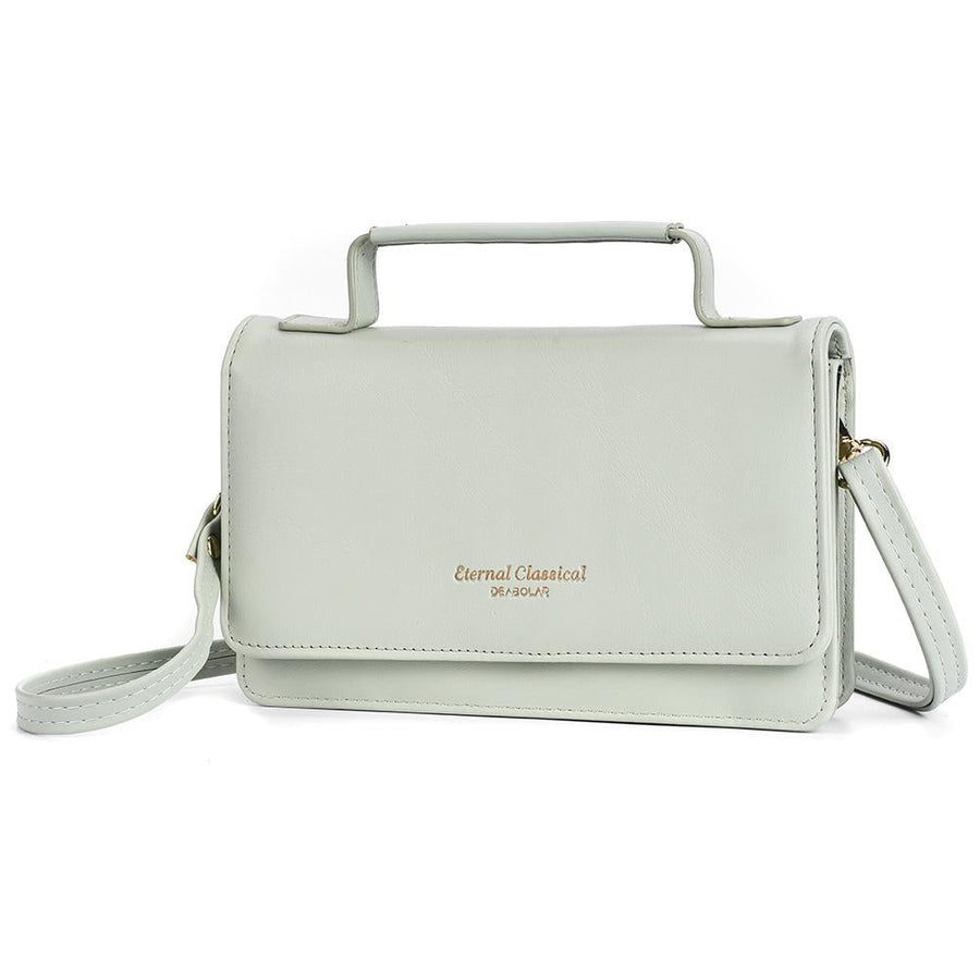 Versatile Small Square Shoulder Phone Bag - Compact & Functional - Light Green