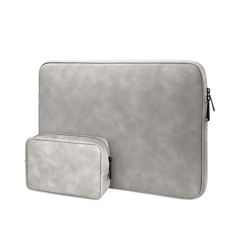 Lightweight Waterproof Lambskin Laptop Sleeve - 13.3 Inches - Gray With Bag
