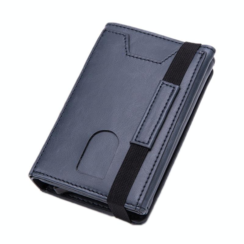 Rfid-blocking Aluminum Card Holder - Secure & Compact - Mad Horse Blue