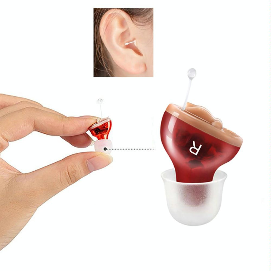 Digital Noise Canceling Hearing Aid Left Ear - Right Ear Red