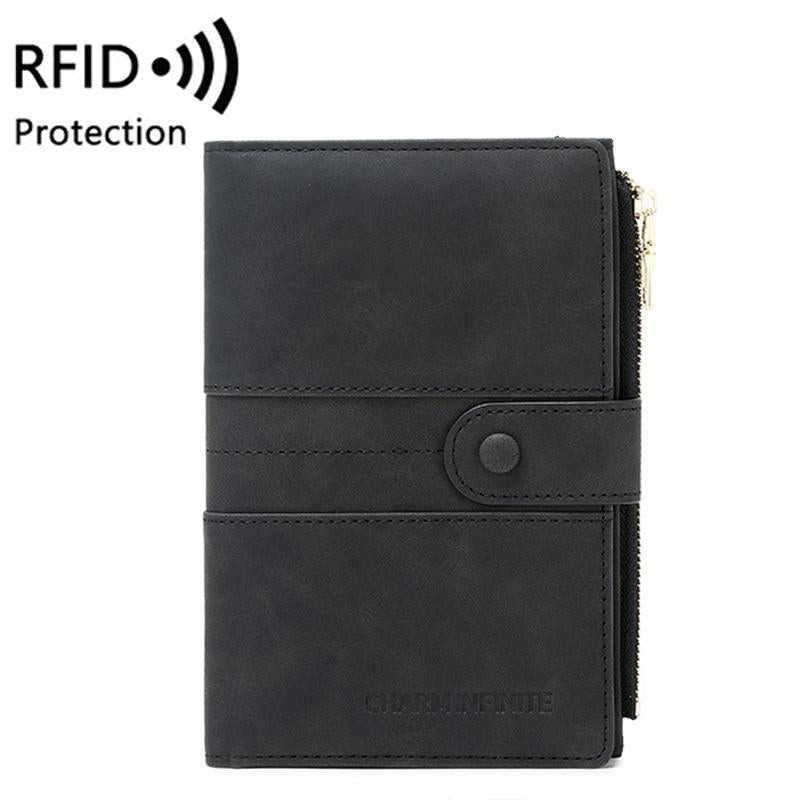 Rfid-protected Multi-card Travel Document Pouch - Black