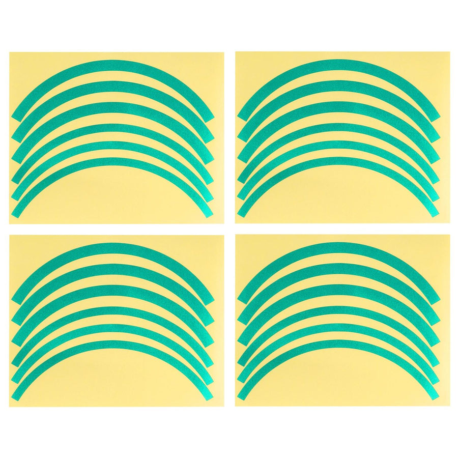 Blue Wheel Hub Sticker Set for Scooter / Bike / Electric Vehicle 2 Pcs - Green