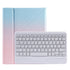 Bluetooth Keyboard Leather Case For Ipad 9.7 With Triangle Holder & Pen Slot - Gradient Blue Pink