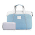 Computer Handheld Messenger Bag for Apple Macbook / Huawei / Xiaomi / Basne - Ladder Tape Light Blue + Gray Pu Power Pac
