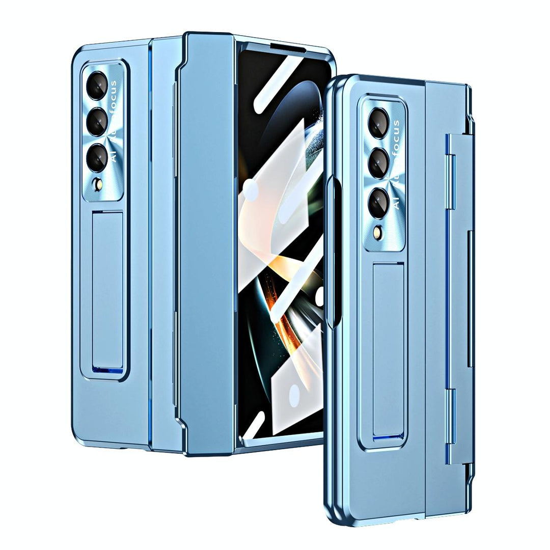 For Samsung Galaxy Z Fold4 5G Folding Case With Integrated Hinge - Blue