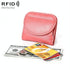 Women Leather Rfid Blocking Coin Purse - Compact Design - Pink