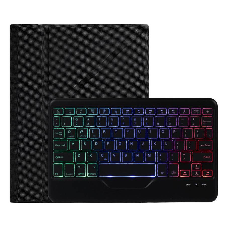 10.2 / 10.5 Inch Bluetooth Keyboard Tablet Case With Triangle Holder & Pen Slot - Gradient Blue Pink