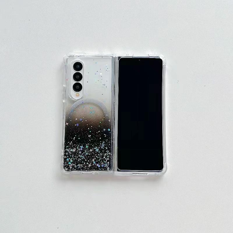 For Samsung Galaxy Z Fold4 5G Sparkle Tpu Case With Magsafe - Black