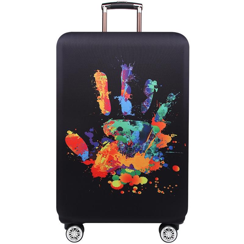 Medium Elastic Luggage Cover - Thick Wear-resistant Anti-dust Protection - Colourful Handprints