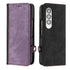 For Samsung Galaxy Z Fold4 5G Leather Phone Case With Side Buckle - Purple