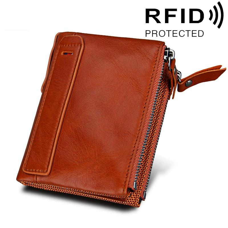 Men Leather Rfid Blocking Card Holder Wallet - 12.1x9.4x2.7cm - Ccb1085E