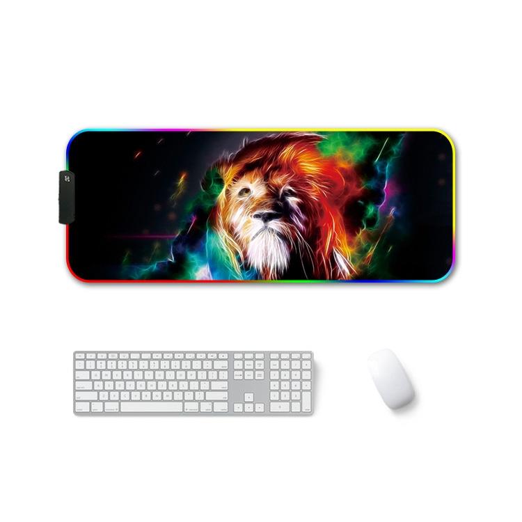 Rgb Non Slip Mouse Pad With Thermal Transfer - Colourful Lion