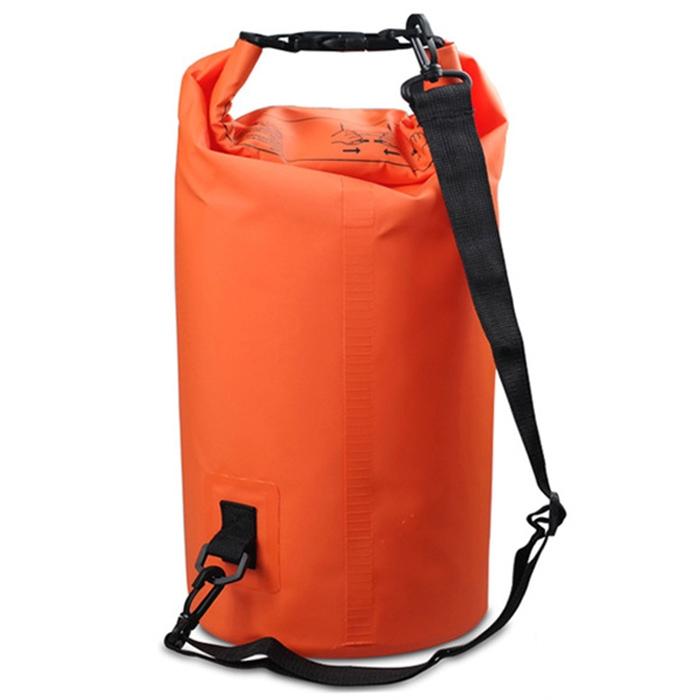 30L Outdoor Waterproof Double Shoulder Bag Dry Sack Pvc Barrel Bag - Orange