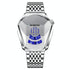 Black Steel Belt Men Watch with Live Technology - White Steel White Face