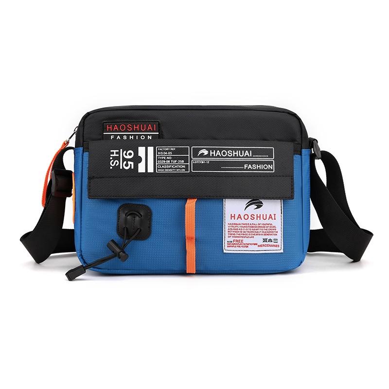 Waterproof Nylon Shoulder Bag For Men Outdoor Sports Leisure Gear - Light Blue