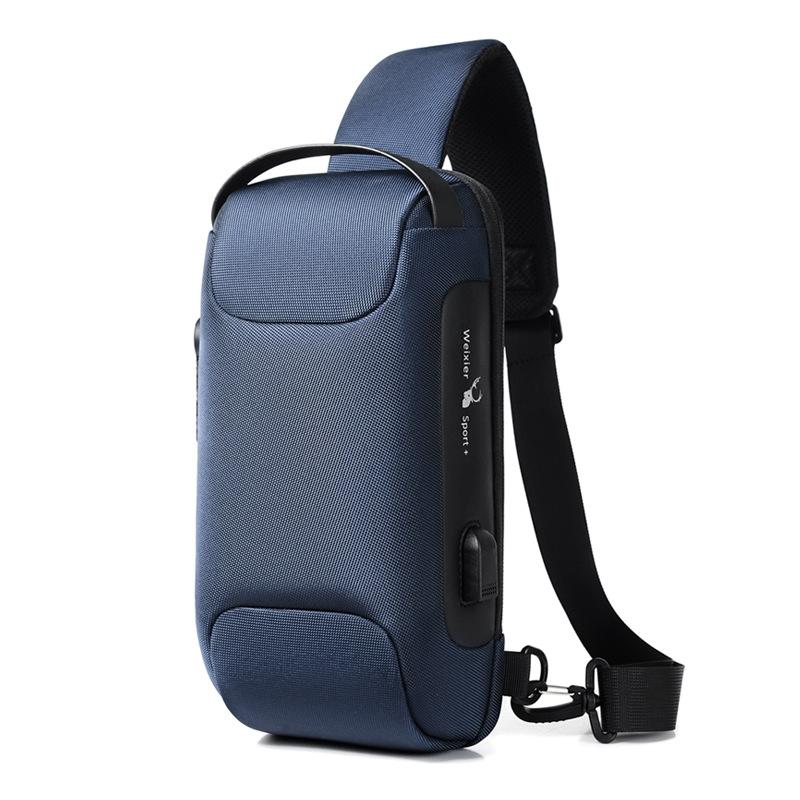 Men's Anti Theft Oxford Chest Bag - New Blue