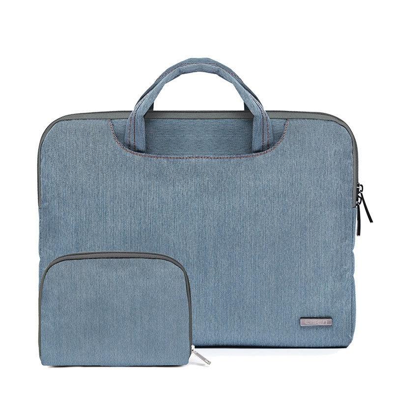 11.6 Inch Simple Business Laptop Bag with Liner - Ls-116 - Snowflake Nylon Light Blue