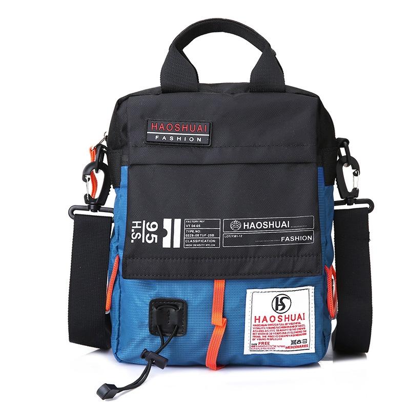 Waterproof Men Crossbody Bag Outdoor Cloth Sling For Hands Free Convenience - Light Blue