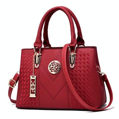 Women Leather Messenger Handbag - Stylish and Functional - Red