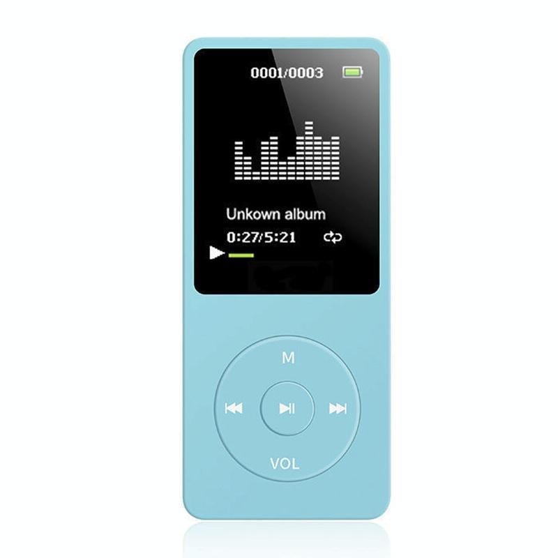 Ultra Thin Screen Mp4 Player Lossless Sound - Light Blue
