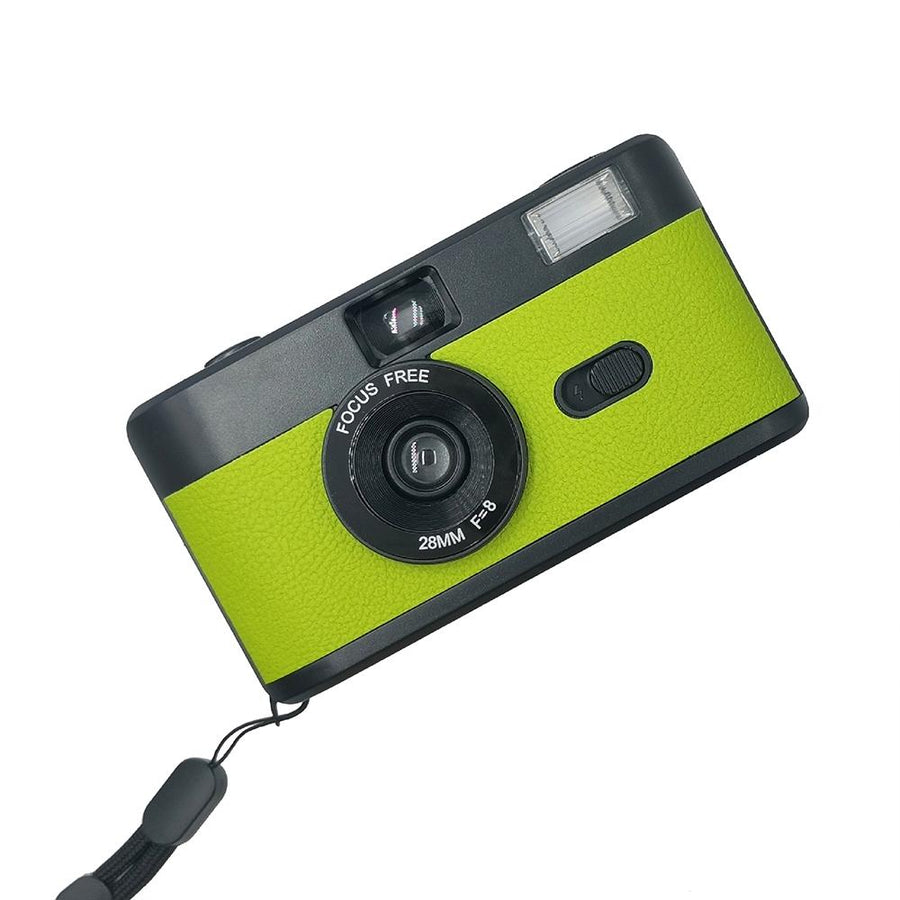 Retro Manual Reusable Film Camera for Kids - no Film - Black + Grass Green