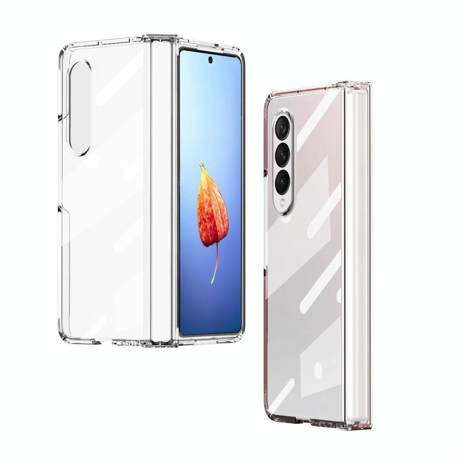 For Samsung Galaxy Z Fold4 5G Samsung Fold 4 Full Body Hinge Case - Electroplated - Transparent