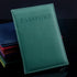 Travel Passport Cover Faux Leather Holder - Deep Green