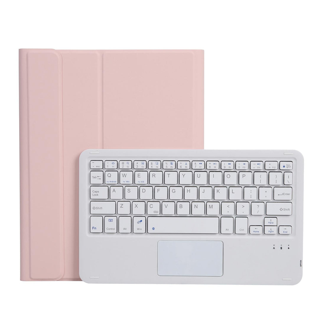 Bluetooth Keyboard Leather Case For Ipad Pro 10.5 With Touch Control - Lambskin Texture Compatible With 10.2 2021 & 2020 & 2019 / Air 3 - Pink