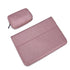 15.4 Inch Laptop Inner Bag with Small Bag - Horizontal Magnetic Buckle Pu Leather - Pink