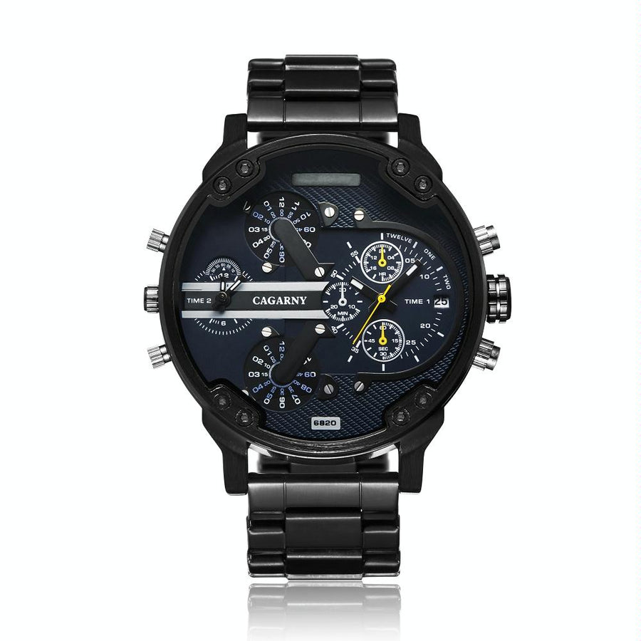 Large Dial Dual Time Zone Business Watch - Fashionable Quartz - Wa0024F
