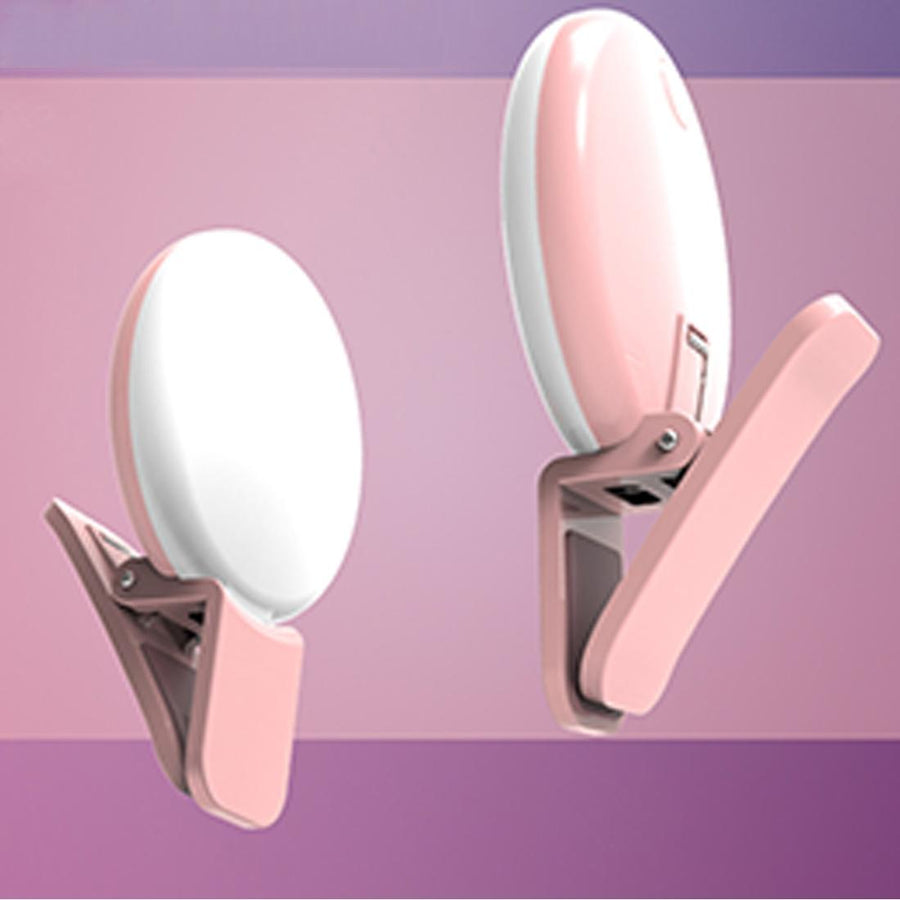 Portable Mini Beauty Light for Smartphones - 3 Brightness Levels 9 Led Warm / White - Iphone Galaxy Huawei Xiaomi Lg Htc