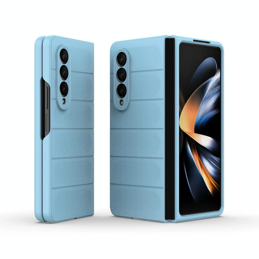 For Samsung Galaxy Z Fold4 5G Foldable Shockproof Phone Case with Magic Shield - Slim Design - Light Blue
