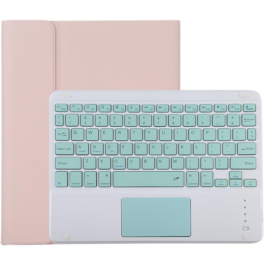 Bluetooth Keyboard & Tablet Case For Ipad 10.2 / Ipad Air 2019 - Detachable Touch Pad Pen Slot Holder - Microfiber Leather - Pink