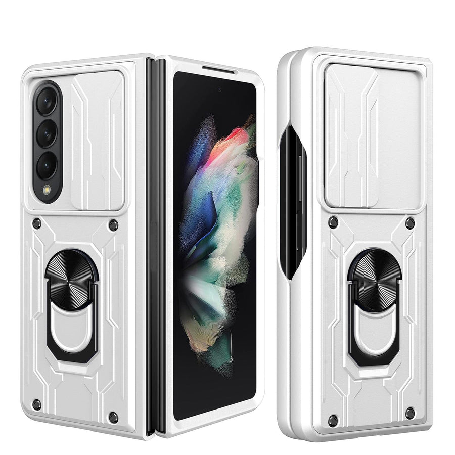 For Samsung Galaxy z Fold4 5G Protective Sliding Camshield Phone Case - White