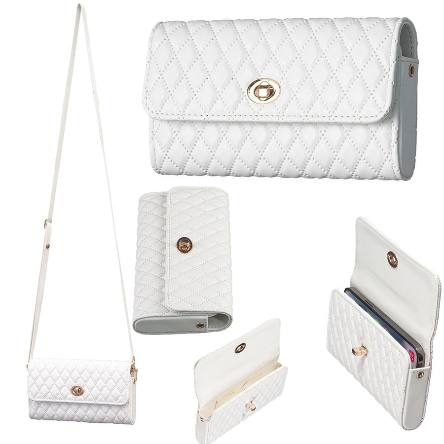 Horizontal Pu Crossbody Shoulder Bag - White