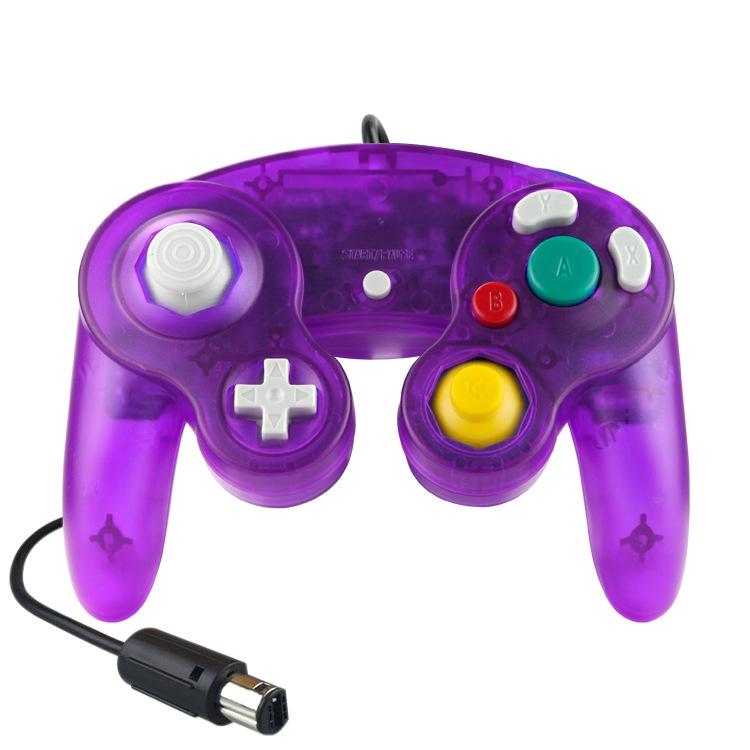 5 Piece Wired Game Controller for Nintendo Ngc - Transparent Purple