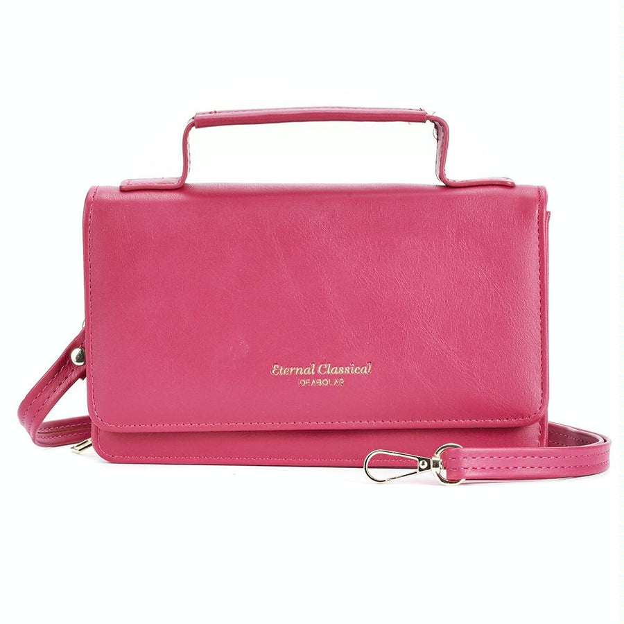Versatile Small Square Shoulder Phone Bag - Compact & Functional - Rose Red