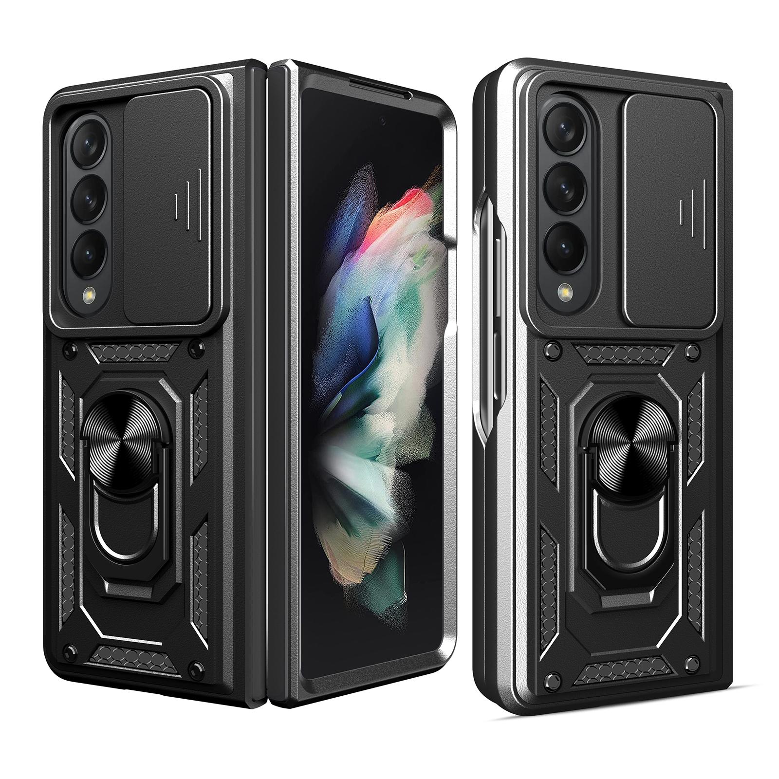 Samsung Galaxy z Fold 4 Tpu Pc Case with Sliding Camera Cover - Black