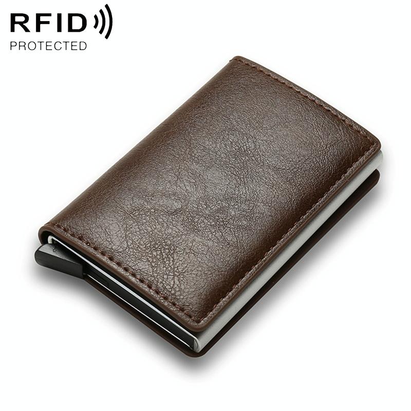 Carbon Fiber Rfid Wallet for Men - Coffee