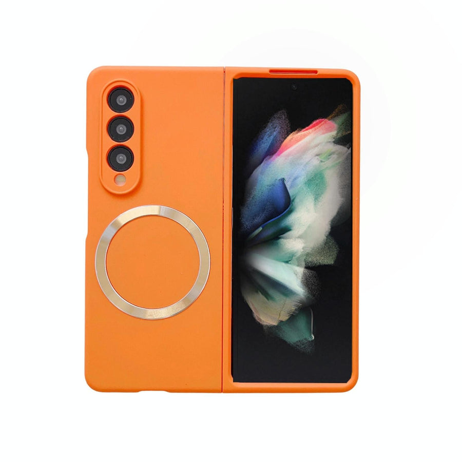 For Samsung Galaxy Z Fold4 5G Magnetic Skin Case - Magsafe - Orange