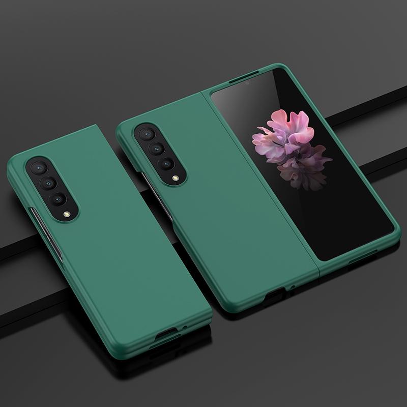 For Samsung Galaxy z Fold4 5G Smooth Skin Phone Case with Big Hole Fuel Injection - Sky Blue