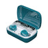Wireless Bluetooth 5.0 Earphones with Digital Display and Charging Box - Green