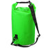 Waterproof Single Shoulder Bag Dry Sack 15L Capacity - Green