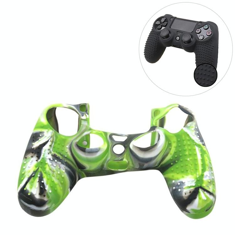 Silicone Protective Case for Sony Ps4 - Non-slip - Black + Green