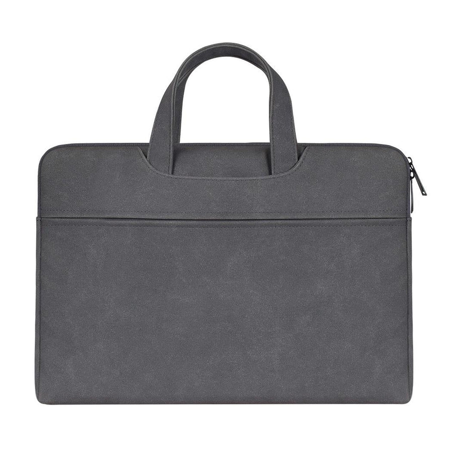 Waterproof Portable One-shoulder Handbag for 14.1 Laptops with Hidden Zipper and Suitcase Belt - Dark Gray