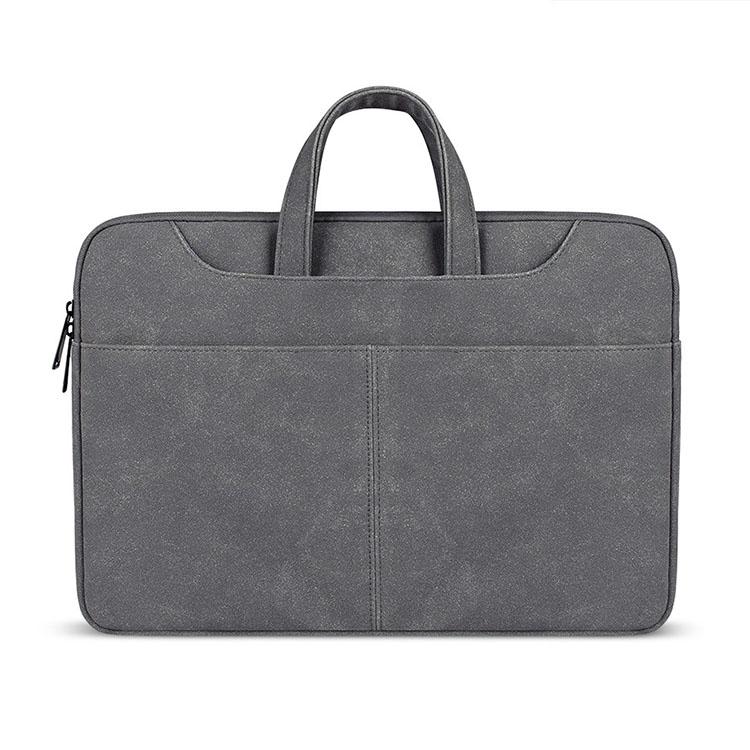 Waterproof Portable One-shoulder Handbag for 14.1 Laptops with Magic Stick & Suitcase Belt - Pu Leather Zipper Hidden St