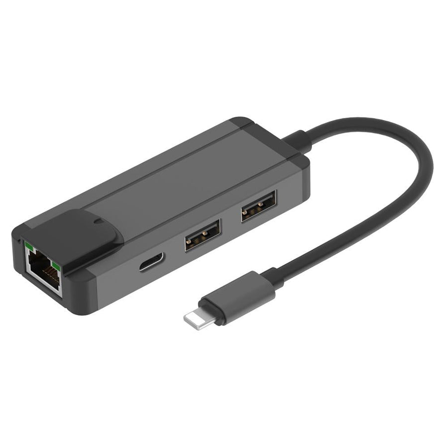 8Pin To Rj45 Usb 2.0 Hub Adapter - Dark Green