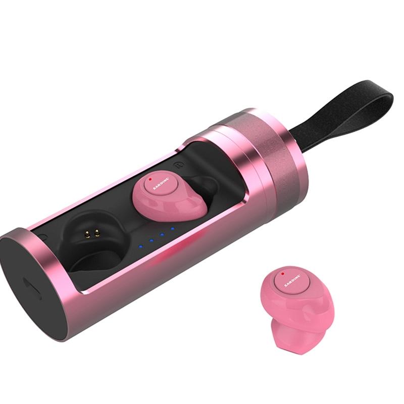 Wireless Stereo Earphones with Charging Box - Sardine F8 Tws Bluetooth V5.0 - Rose Gold